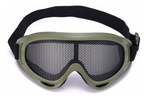 Óculos De Segurança Tático Com Grade Metálica Airsoft Cor Verde