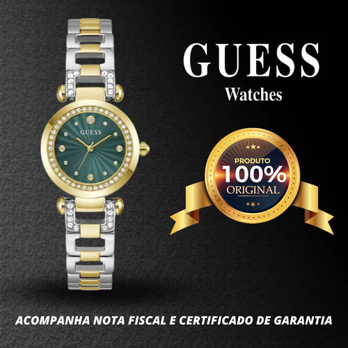 Relógio Feminino Guess Bicolor Analógico Cristais Original