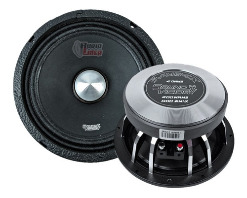 Par Medios Rangos Sound Victory Sv M84x 400 Wrms 4 Ohms 8 