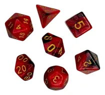 Comprar Set Dados Juegos Rol 7 Dados Rojo Con Negro Marmoleado