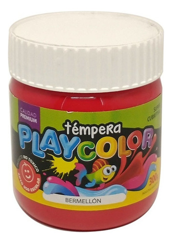 Tempera Playcolor Escolar Pote 300 Grs. Color Bermellon