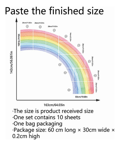 Kit De Calcomanías De Pared De Arco Iris De Bricolaje