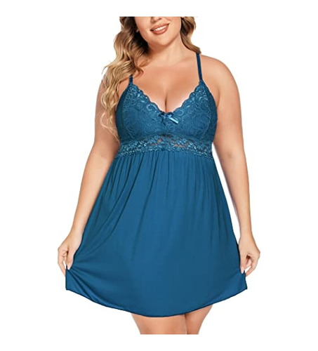 Babydoll  Lencería De Talla Grande Para Mujer Talla Xl Azul