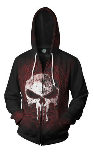 - Hh Sudadera Con Cremallera For Hombre The Punisher Frank