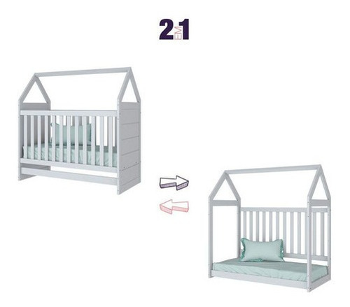 Imagem 3 de 9 de Quarto Infantil Com Berço Montessoriano, Cômoda E Guarda-rou