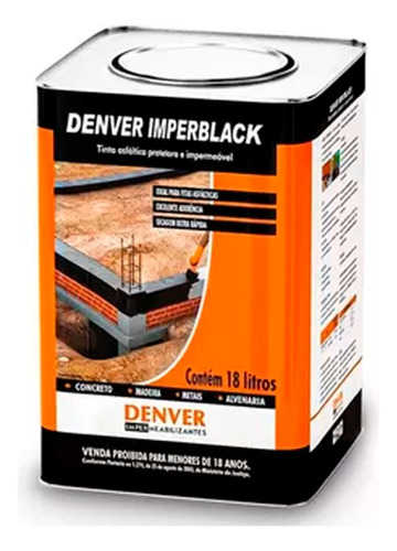 Tinta Asfáltica Protetora Impermeável Imperblack 18l- Denver