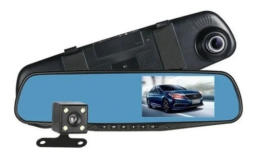 Espejo Carro Retrovisor Dvr Cámara D Reversa 4.3 PuLG 1080hd
