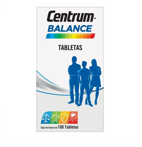 Multivitamínico Centrum Balance con Vitamina B Vitamina C Hierro Potasio y Zinc 100 Tabletas