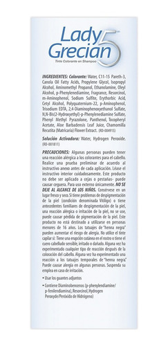 Tinte Colorante Lady Grecian 5, Cabello Maltratado 3-pack
