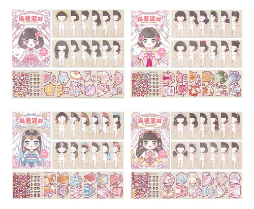 4pcs Make A Face Sticker Books, Faça Seus Estilo A