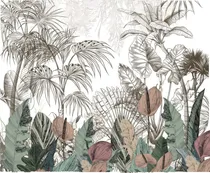 Comprar Vinilos Murales Empapelados Hojas Tropical Botanica Ilust
