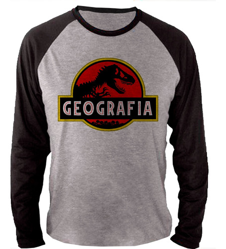 Camiseta Manga Longa Raglan Geografia Curso Unissex