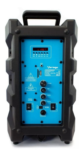 Imagen 3 de 5 de Bocina Vorago KSP-300 portátil con bluetooth negra 110V/240V