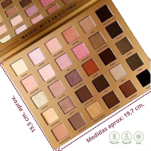 Kit De Paleta De 30 Sombras Para Ojos Au Naturel Rude Cosmetics Mate Y Satinadas