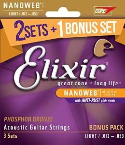 Elixirâ® Cuerdas 16545 Acoustic Phosphor Bronze Guitarra Cue