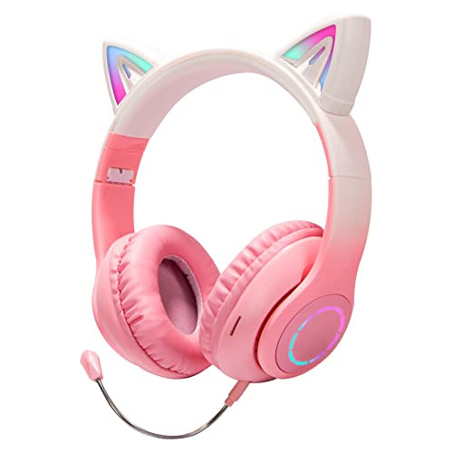 Fones De Ouvido Bluetooth Cat Ear - Crianças, Microfones