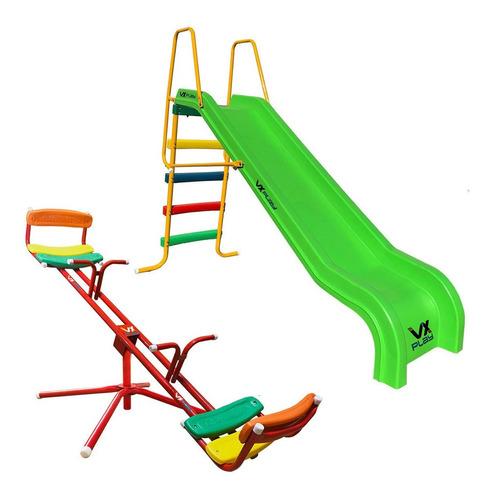 - Combo Sube Y Baja + Tobogan 4 Escalones Pvc Vxplay