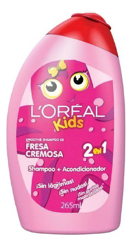 Shampoo 2 En 1 L´oréal Kids Fresa Cremosa 265 Ml