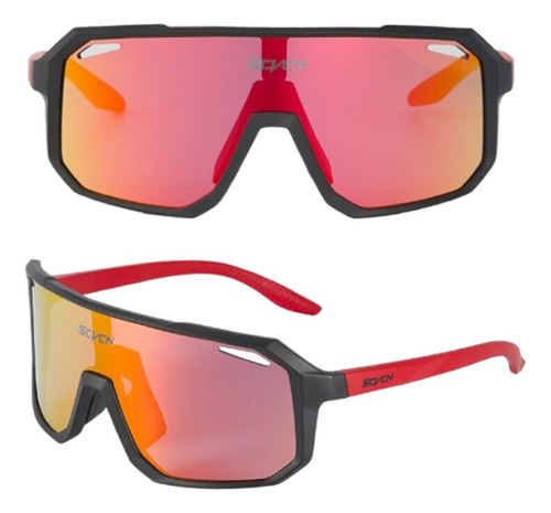 Lentes Deportivos  Scvcn Naranja Espejados Uv 400