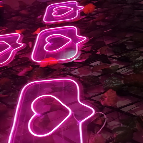 Coração Led Neon Rosa 25x20cm - Acrílico -