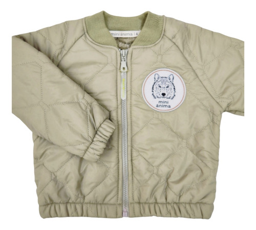 Campera Bomber Wolf Mini Anima Bebe Kids Abrigo Verde