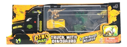 Juguete Camion Transporta Dinosaurios Dino Mat Color Negro