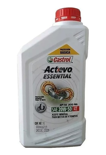 Aceite Castrol Actevo 20w-50 Essential 4t De Moto - Formula1