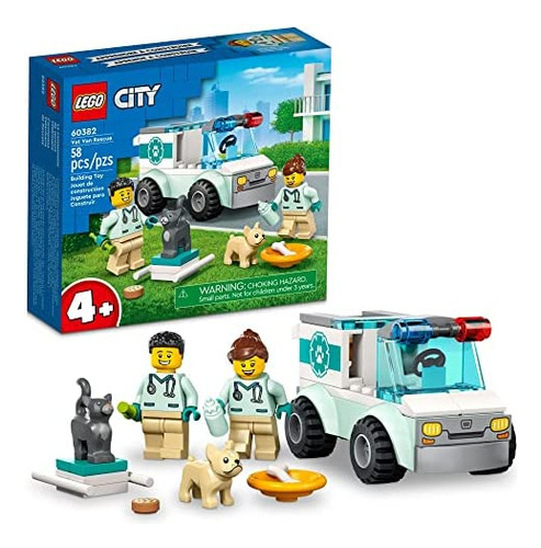 Lego City Vet Van Rescue 60382, Ambulancia De Animales De Ju