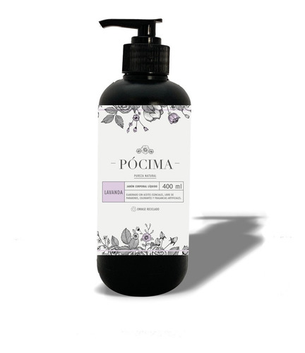 Jabón Líquido Pócima Con Aceite Esencial Lavanda. 400ml