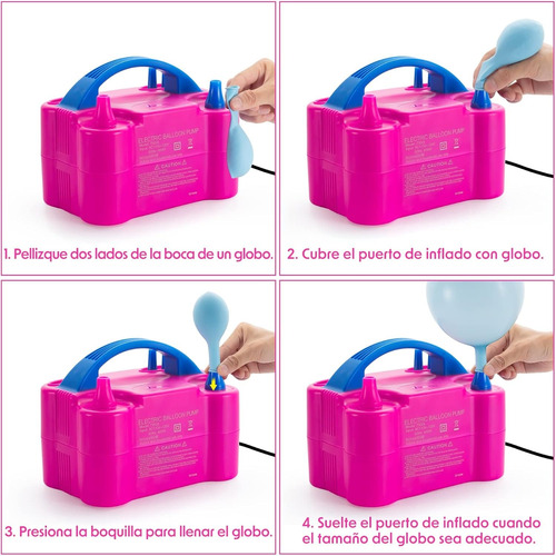 Bomba Para Inflar Globos Eléctrica Portátil Doble Valvulas
