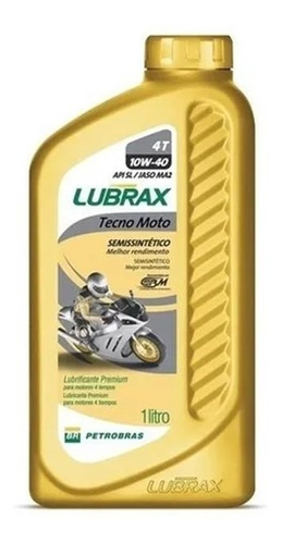 Aceite Lubrax Moto 10w40 Sl Semi-sintetico Tecno 1 Lt