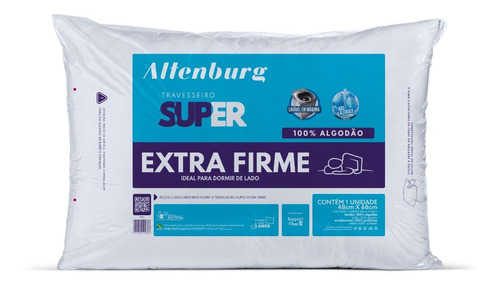 Travesseiro Altenburg Super Extra Firme Algodão 0,48x0,68m Cor Branco