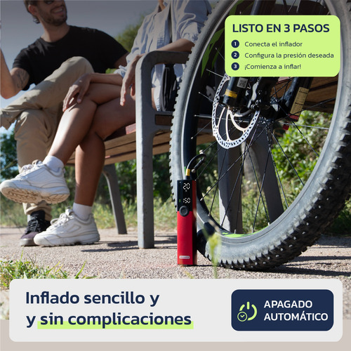 Compresor De Aire Portátil Woowind Inflador Rojo