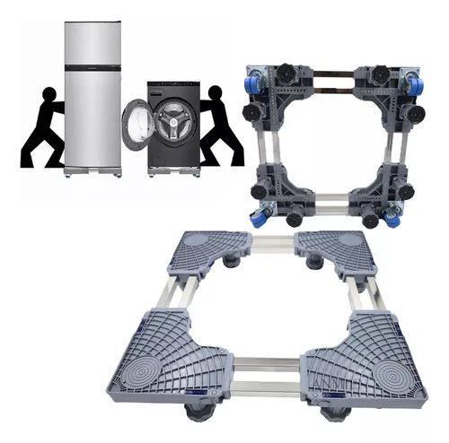 Soporte de base para lavadora y secadora, base deslizante para lavadora con  24 ruedas giratorias, mueble ajustable para refrigerador/secadora, con