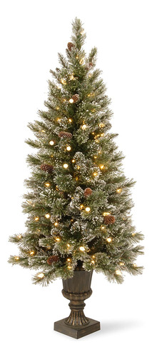 2 Pies. Árbol De Navidad Artificial Con 35 Luces Led Transpa