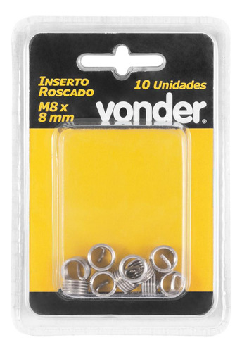 Inserto Roscado M8 X 8 Mm Com 10 Vonder