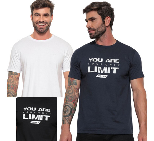 Kit 3 Camisetas Masculina Premium Amg (2estampadas+1 Lisa)