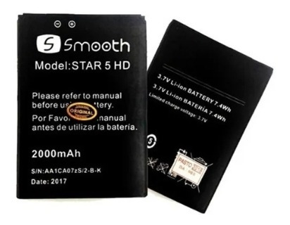 Batería Pila Smooth Star Hd 5.0 2000mah Tienda Chacao Guupi