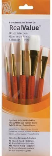 Princeton Artista Brush, Juego 9152 5 Piezas Color Blanco Ta