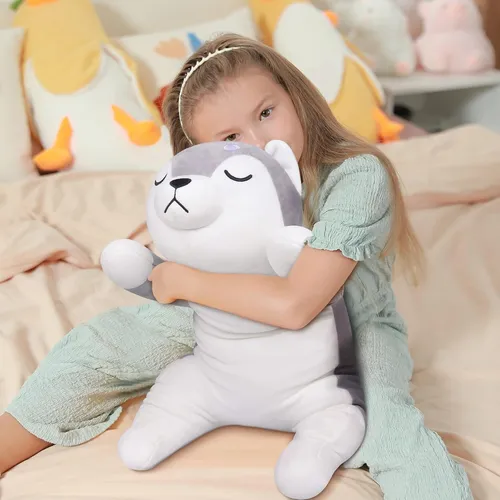 22'' Husky Stuffed Animal Plush Pillow, Huskies Anime Bod...