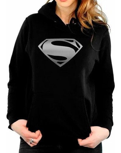 Imagen 2 de 3 de Poleron Estampado Super Man Plateado