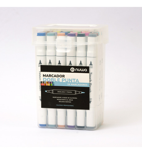 Marcadores Touch Doble Punta Pincel Y Biselada X36 Unidades