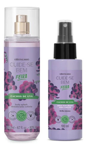 Combo Cuide-se Bem Cachos De Uva: Body Splash 200ml + Spray