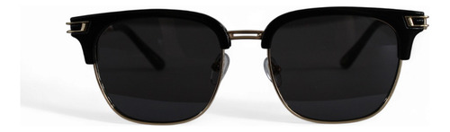 Lentes De Sol Estilo Retro Elegante Con Varilla Metálica Negro Dorado Negro Negro