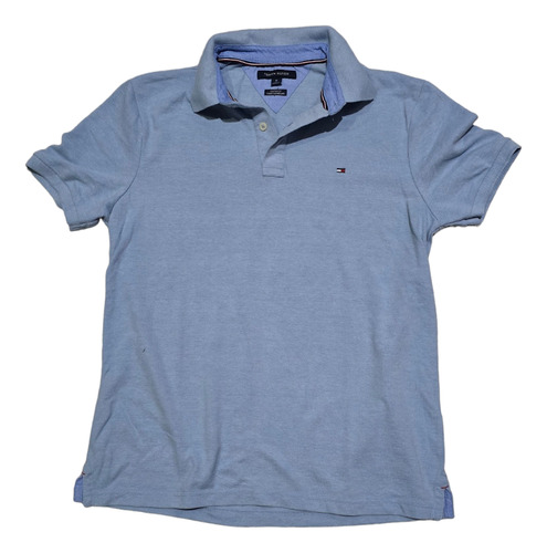 Playera Polo Tommy Hilfiger Mediana Customfit Azul Cielo