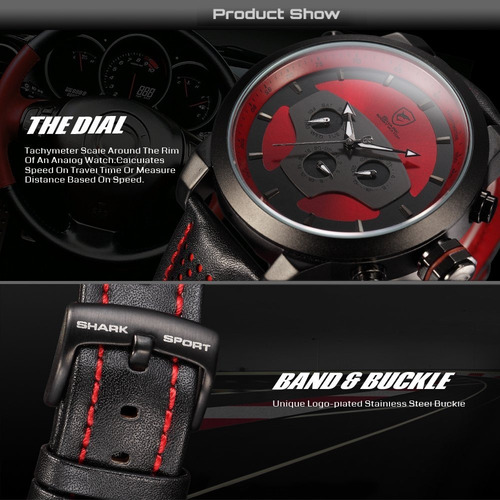 Reloj Shark Sh207 Fecha, Doble Zona Horaria