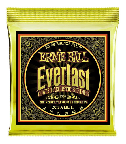 Encordado Acustica Ernie Ball P02560 Everlast Coated 0.10 