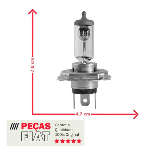 Lâmpada Farol Dianteiro Original Uno Vivace H4 Nova Original