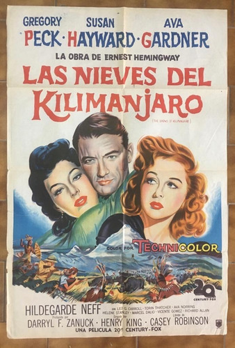 Afiche- Las Nieves Del Kilimanjaro-gregogy Peck-ava Gardner