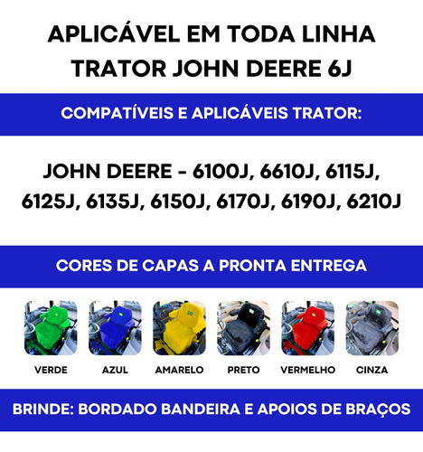Capa Chinil Operador Compatível Trator John Deere 6170j